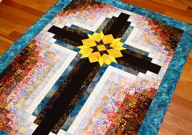 Painted Cross Wall Hanging Pattern by QuiltFox
