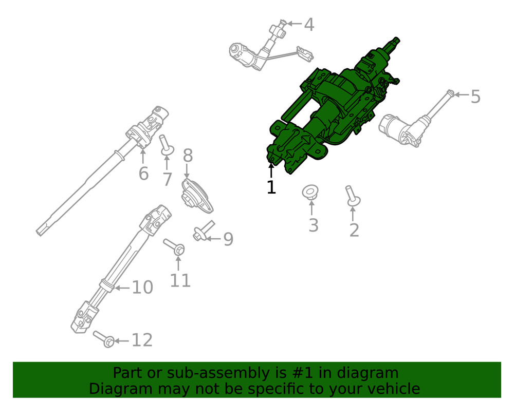 Genuine Ford Steering Column NL3Z-3C529-E