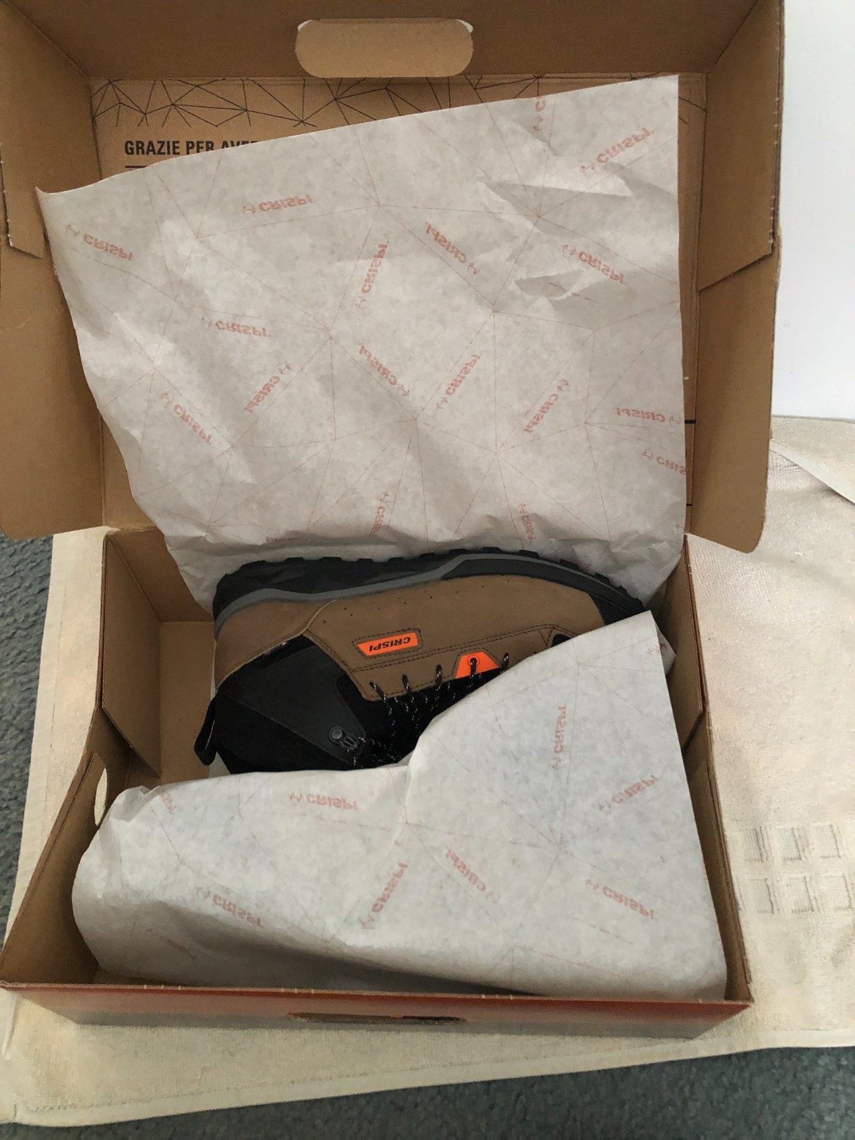 New Crispi Attiva Mid GTX Brown Orange Men’s Boots Size 9 LW2320 4207