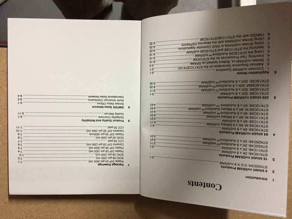 Data Book = Simtek nvSRAM Memory Semiconductor Products 1997