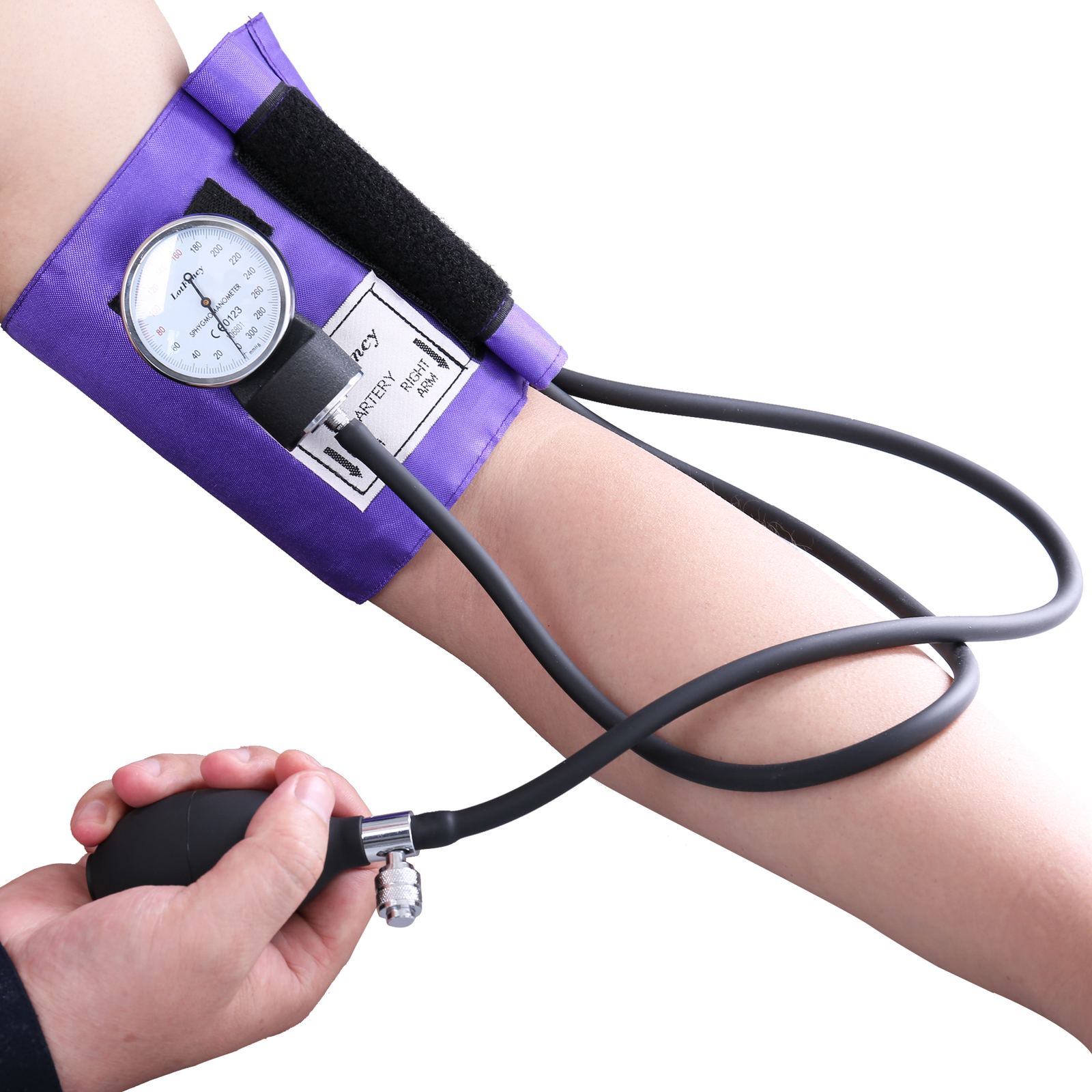 Aneroid Sphygmomanometer Stethoscope Manual Blood Pressure Monitor BP Cuff Gauge