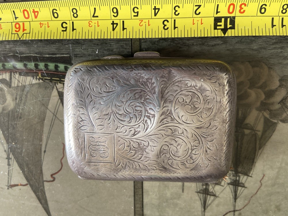 Antique sterling silver cigarette case