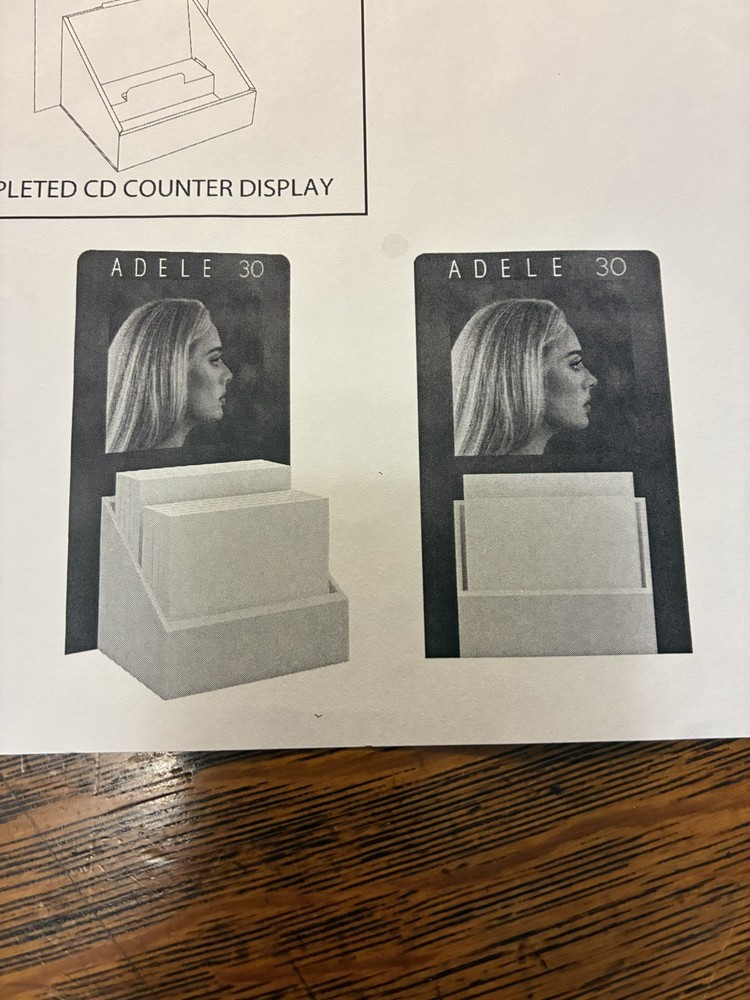 Rare unused ADELE 30 Countertop CD DISPLAY with assembly instructions.