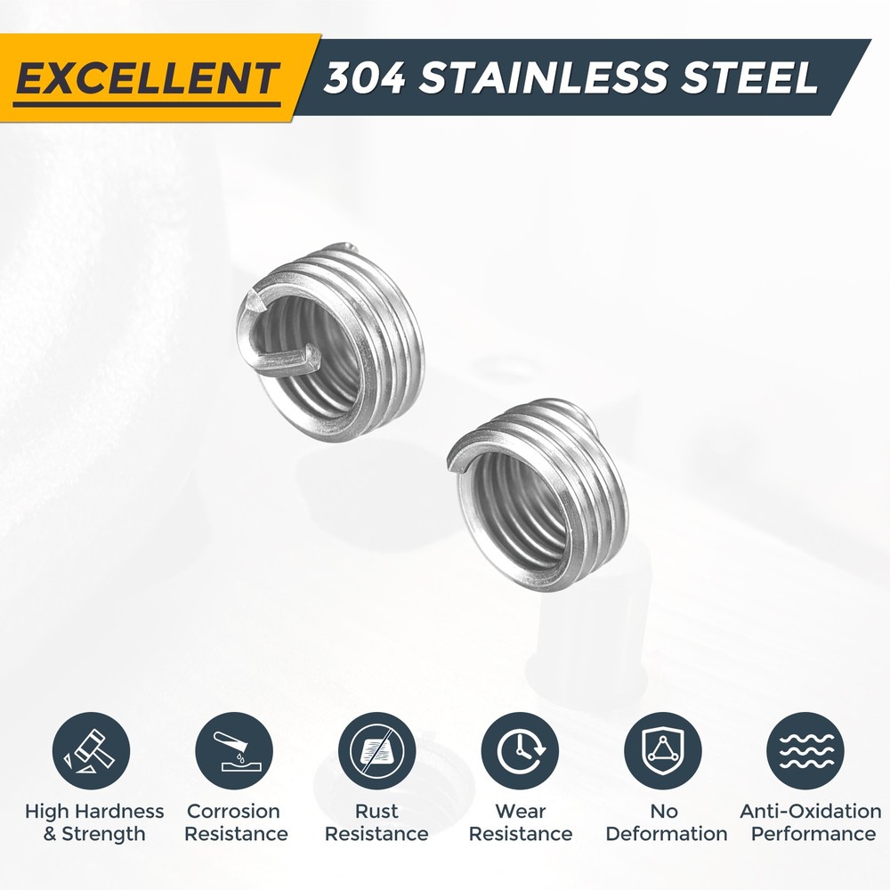 25pcs Wire Thread Inserts M4 x 0.7 x 1D Metric Helical Threaded Sleeve