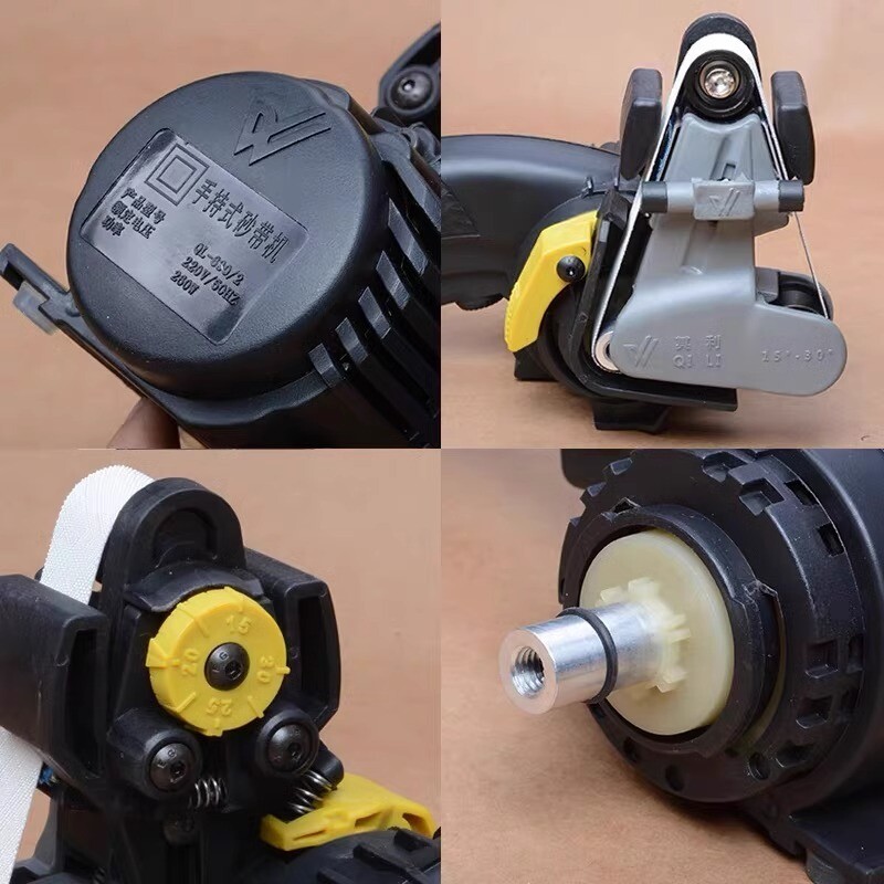 220V Hand Held Electric Knife Sharpener Speed/Angle Adjustable with 8 Belts