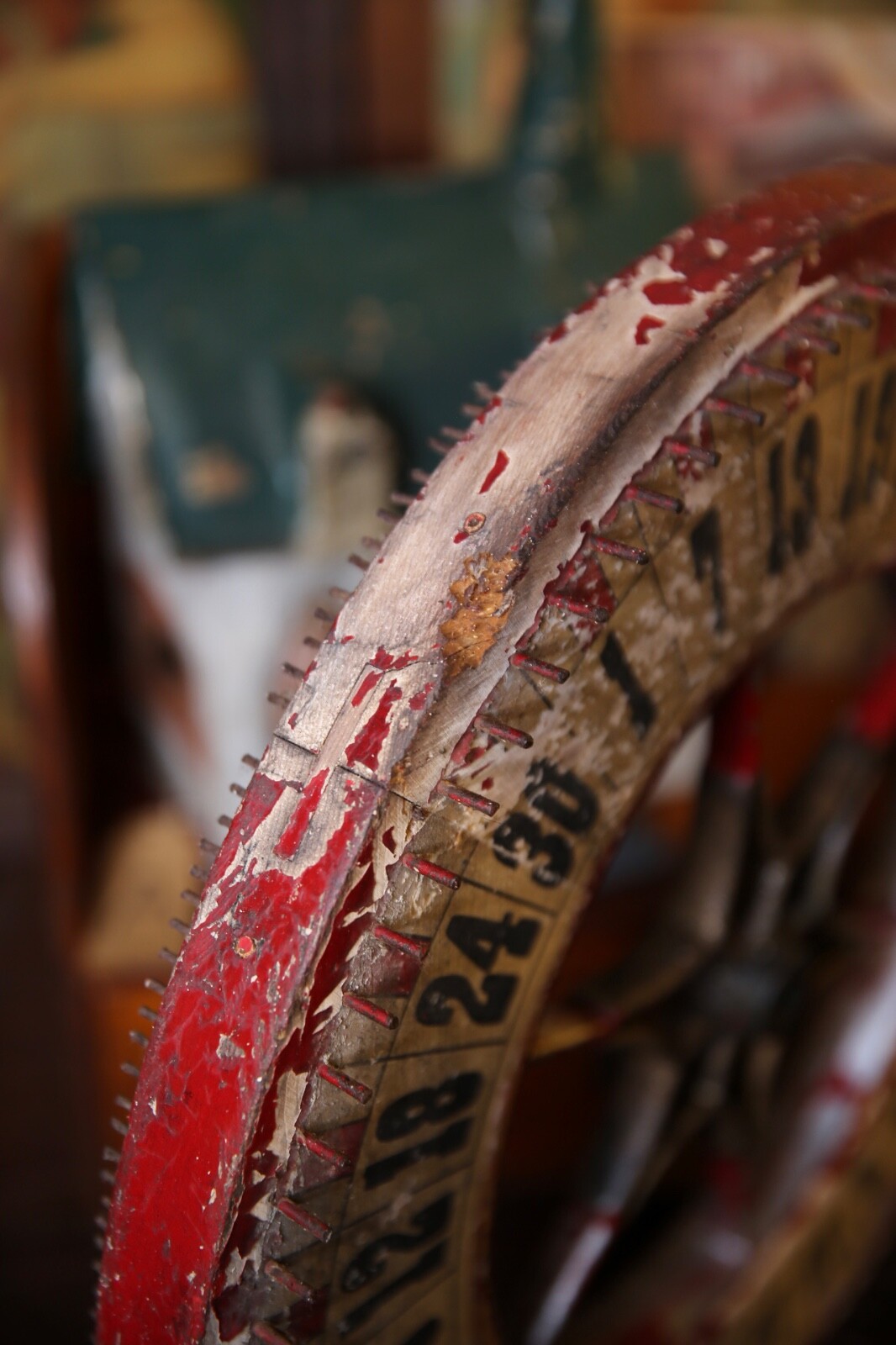 Antique Roulette Gambling Carnival Wheel Wood Casino Game Vintage Circus old