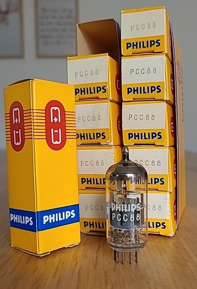 Philips PCC88 O-getter 7DJ8 new (7V ECC88) silver shield tubes tubes