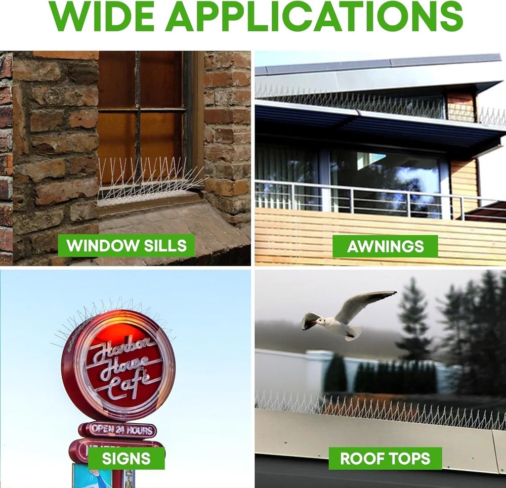 Versatile 10ft Bird Spike System - Corrosion Resistant, Ideal for Any Surface