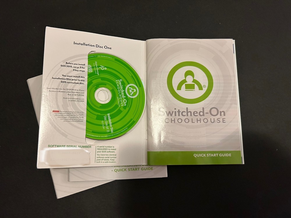 Switched-On Schoolhouse Installation Discs & Guide (Software) 2015