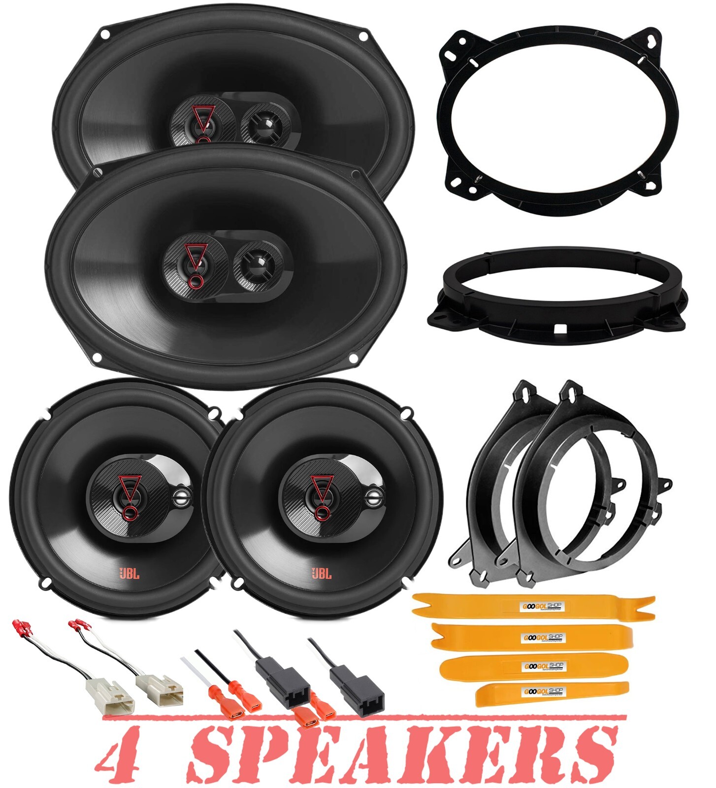 JBL Stage3 Front & Rear Door Speaker Replacement kit for 2020-2023 Toyota Tacoma