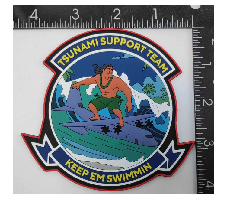 MARINE CORPS VMGR-153 HERCULES TSUNAMI SUPPORT TEAM PVC PATCH HOOK & LOOP