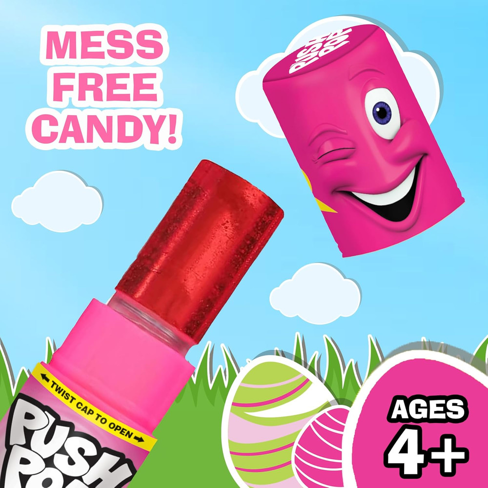 Push Pop Easter Candy Variety Pack, 24Ct Bulk Individually Wrapped Lollipops in