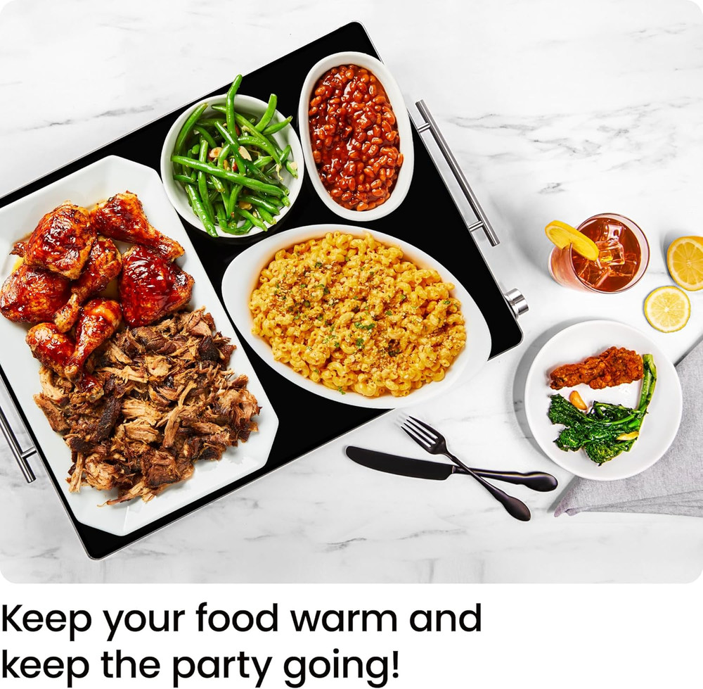 Electric Warming Tray with Adjustable Temperature Control, Perfect for Buffets,