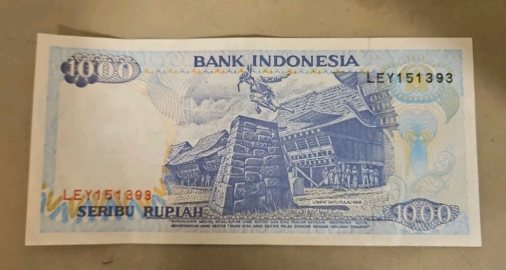 1992 Indonesia 1000 Rupiah Note