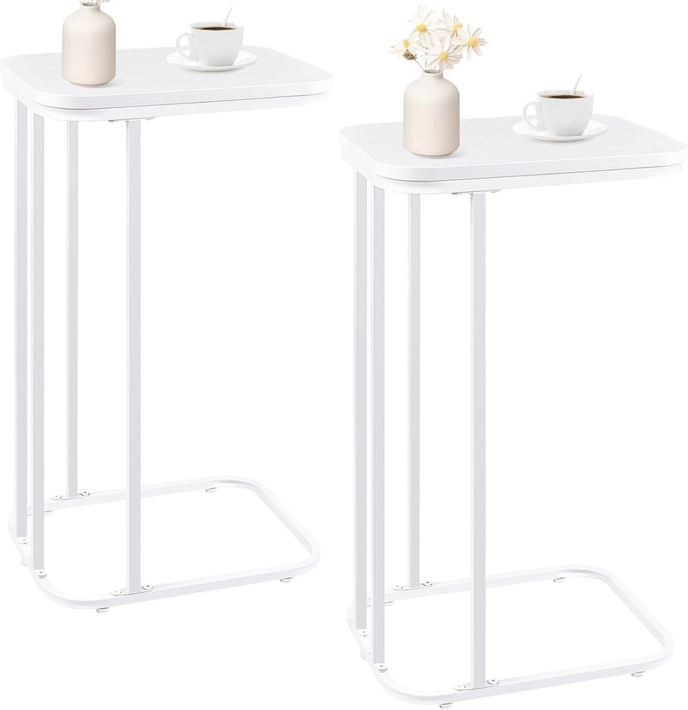 C Shaped End Table 27 Inches High Small Side Table Sofa & Bed Couch Table That