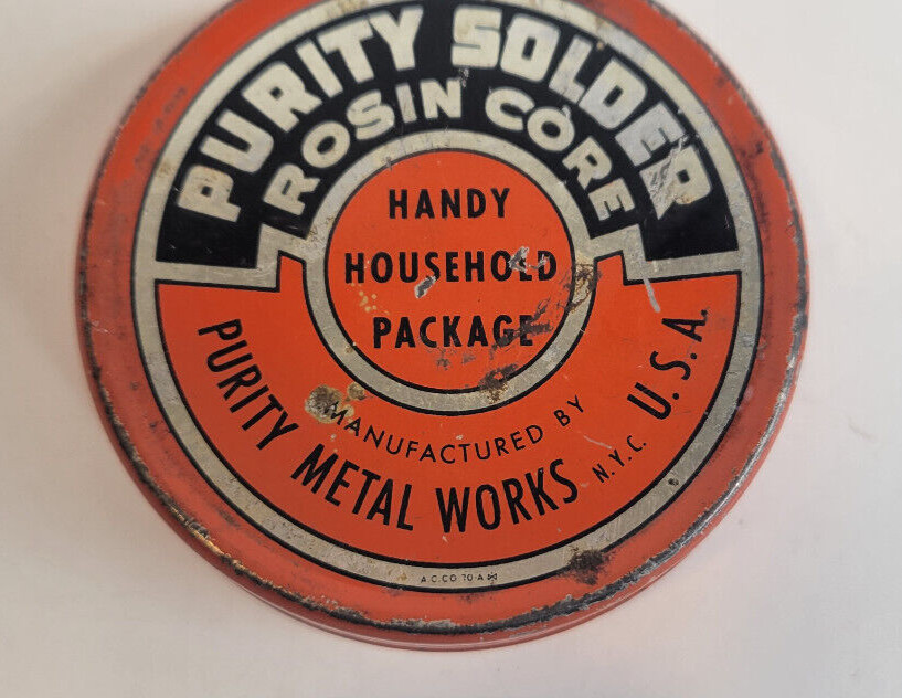 Vintage Purity Solder Rosin Core EMPTY Tin