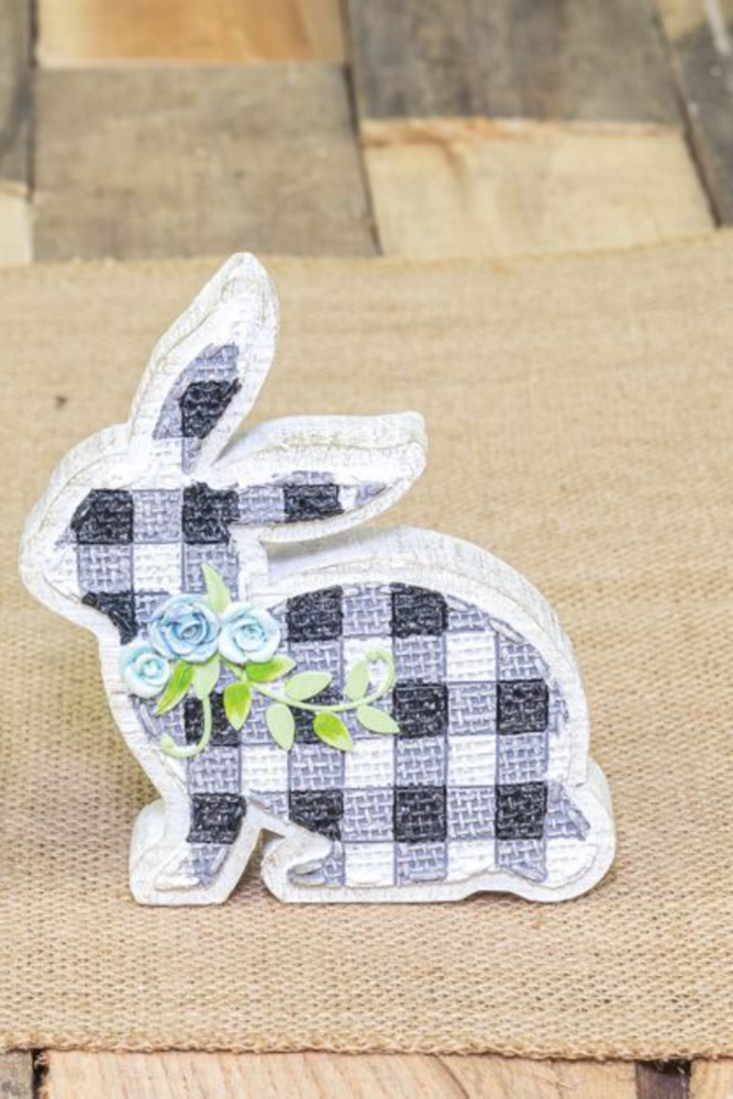 Black gingham bouquet bunny tabletop