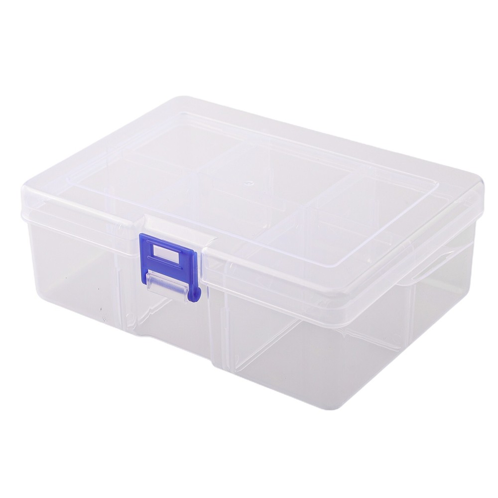 Adjustable 6 Grids Compartment Plastic Storage Box Screw Holder Case Organizer