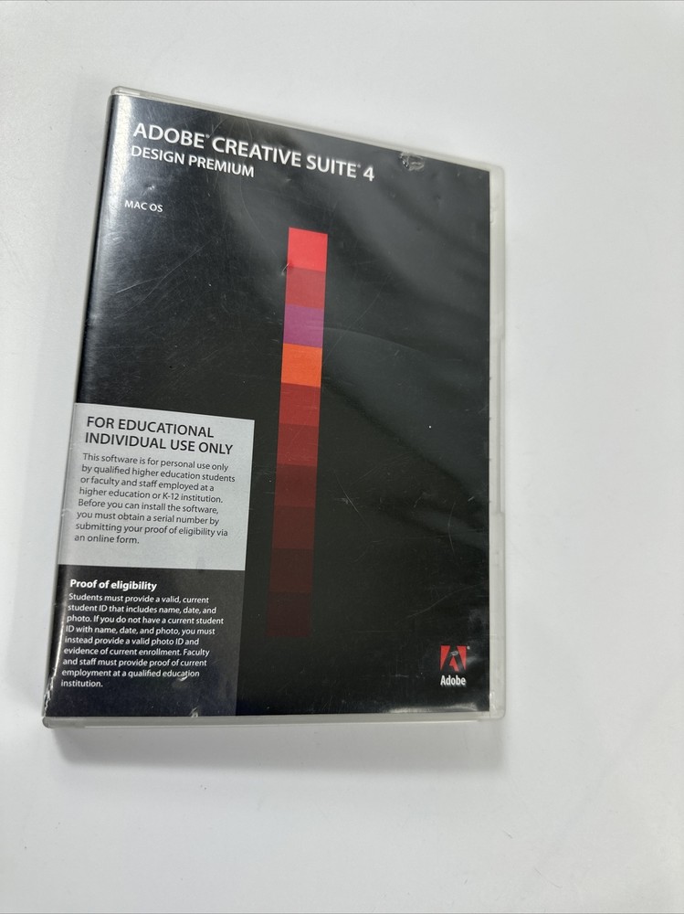 Adobe Creative Suite 4 Design Premium For Mac Is Student DVD’s w/ Serial # READ