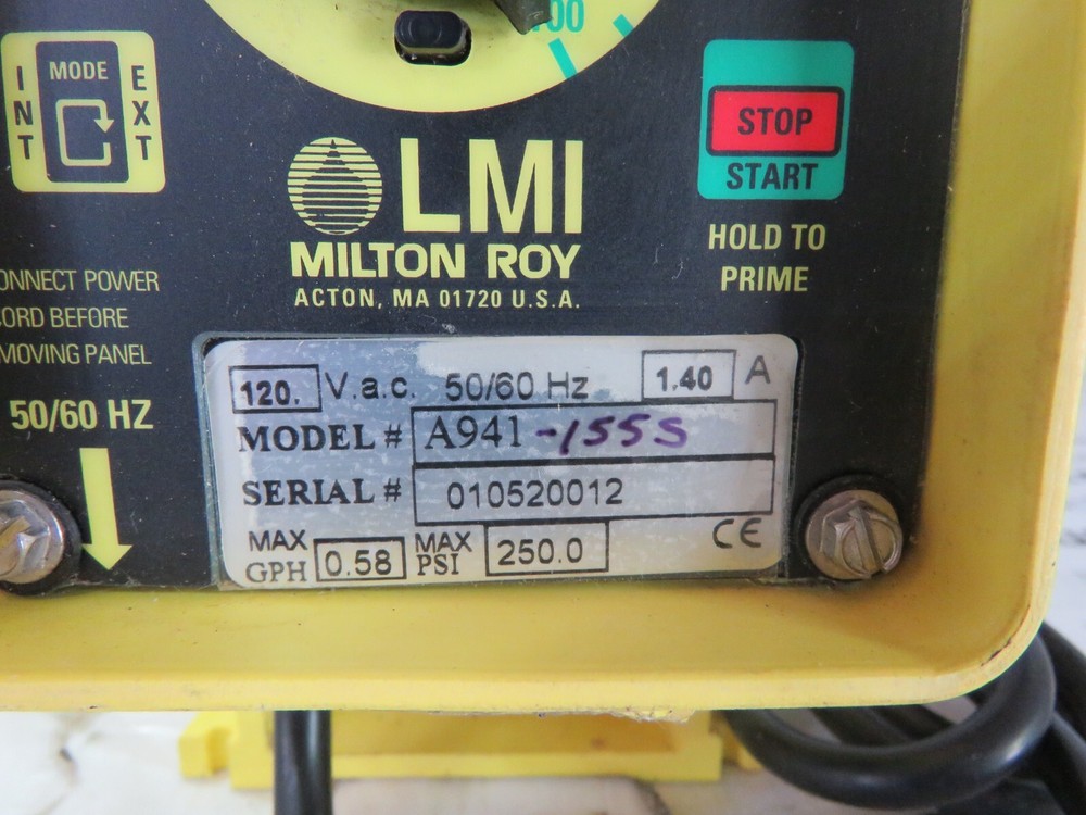 MILTON ROY PUMP A941-155S USED