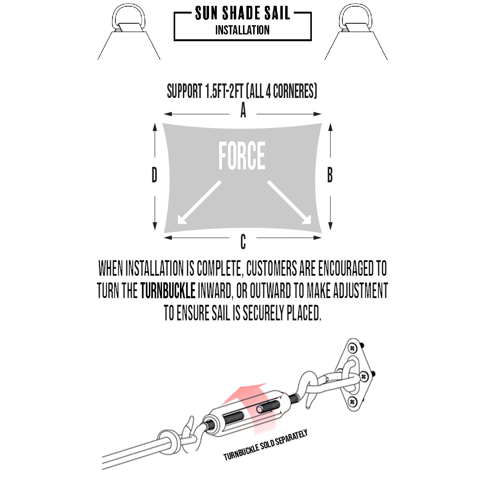 Rectangle Sun Shade Sail Outdoor Canopy Shelter Shade Cover