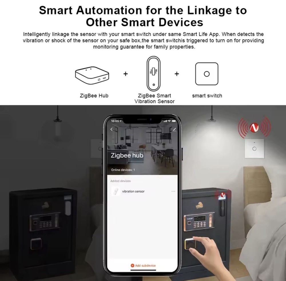 ZigBee & Mesh & WiFi Home Gateway Hub Intelligent Bridge Smart Vibration Sensor