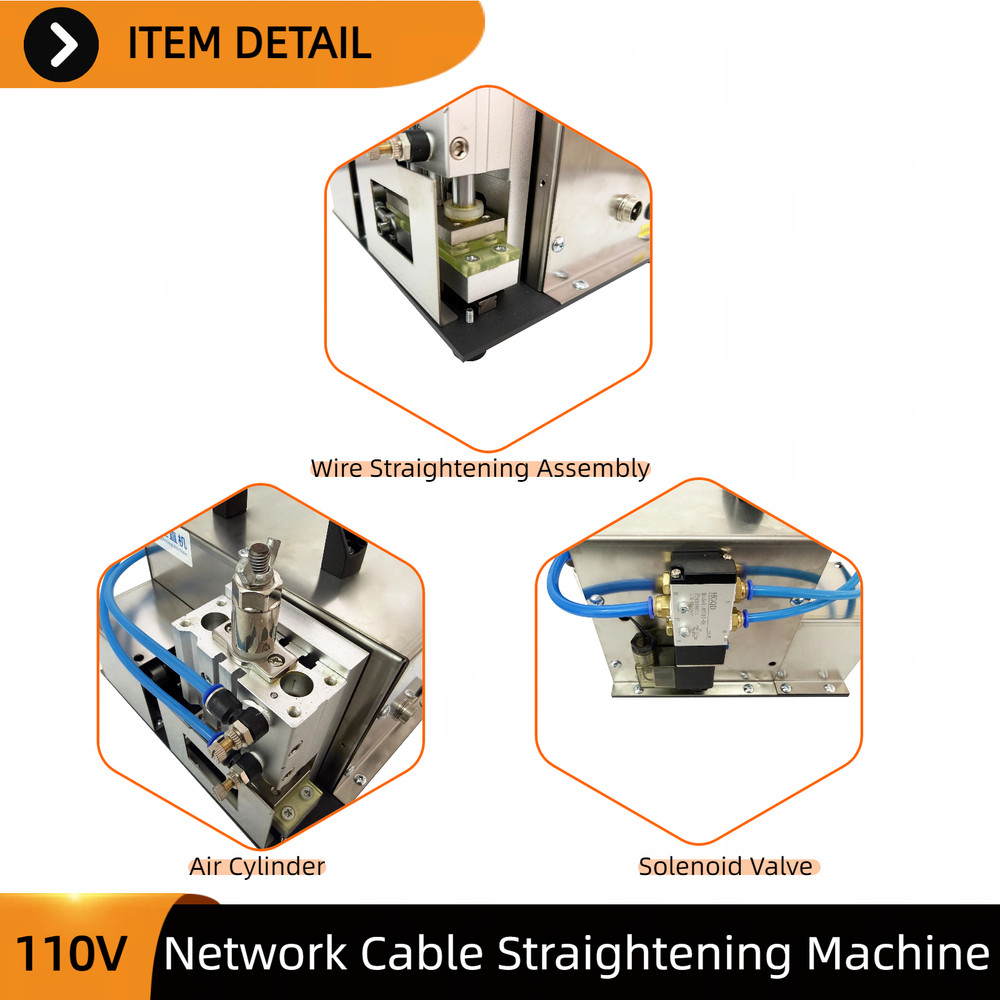 Portable Wire Straightening Machine 110V Pneumatic for Network & Shielded Cable