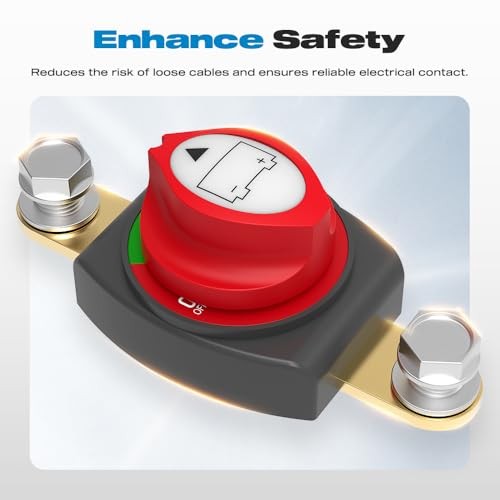 Battery Disconnect Switch, Malictele On/Off Side Post On-Off-275A-Side Post