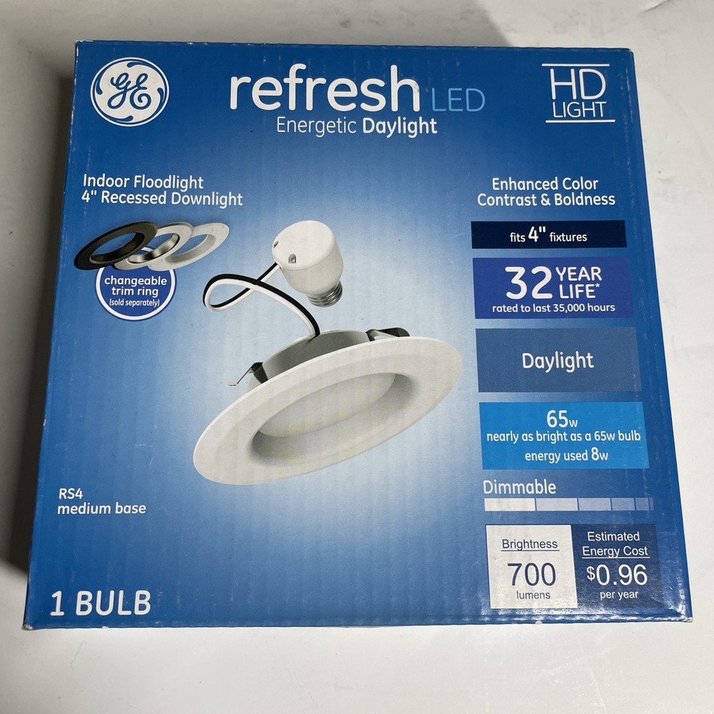 GE Refresh LED 4" White Round Dimmable Energetic Daylight