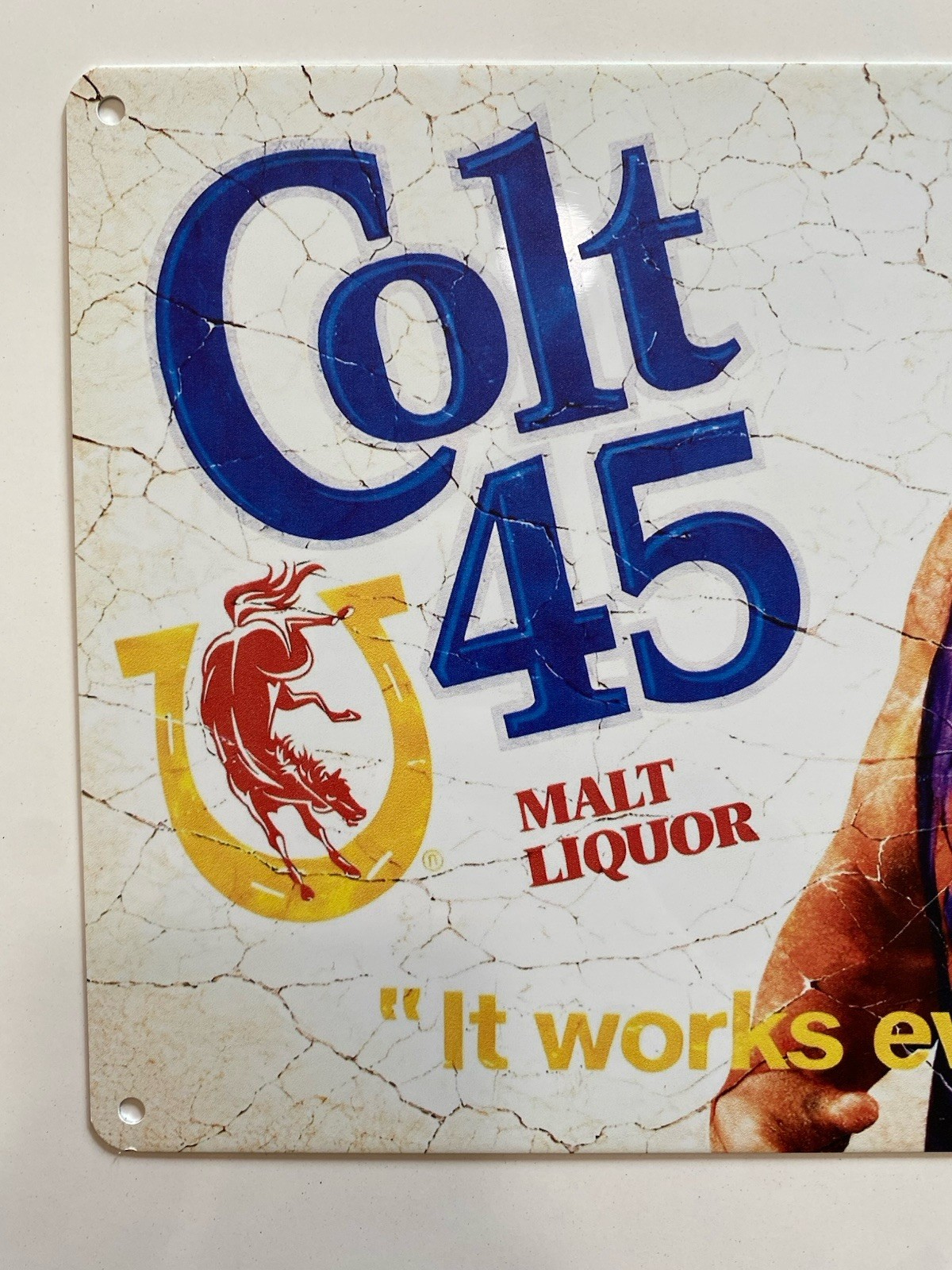 Randy Macho Man Savage Colt 45 Malt Liquor Metal Sign - Beer WWF Wrestling WWE