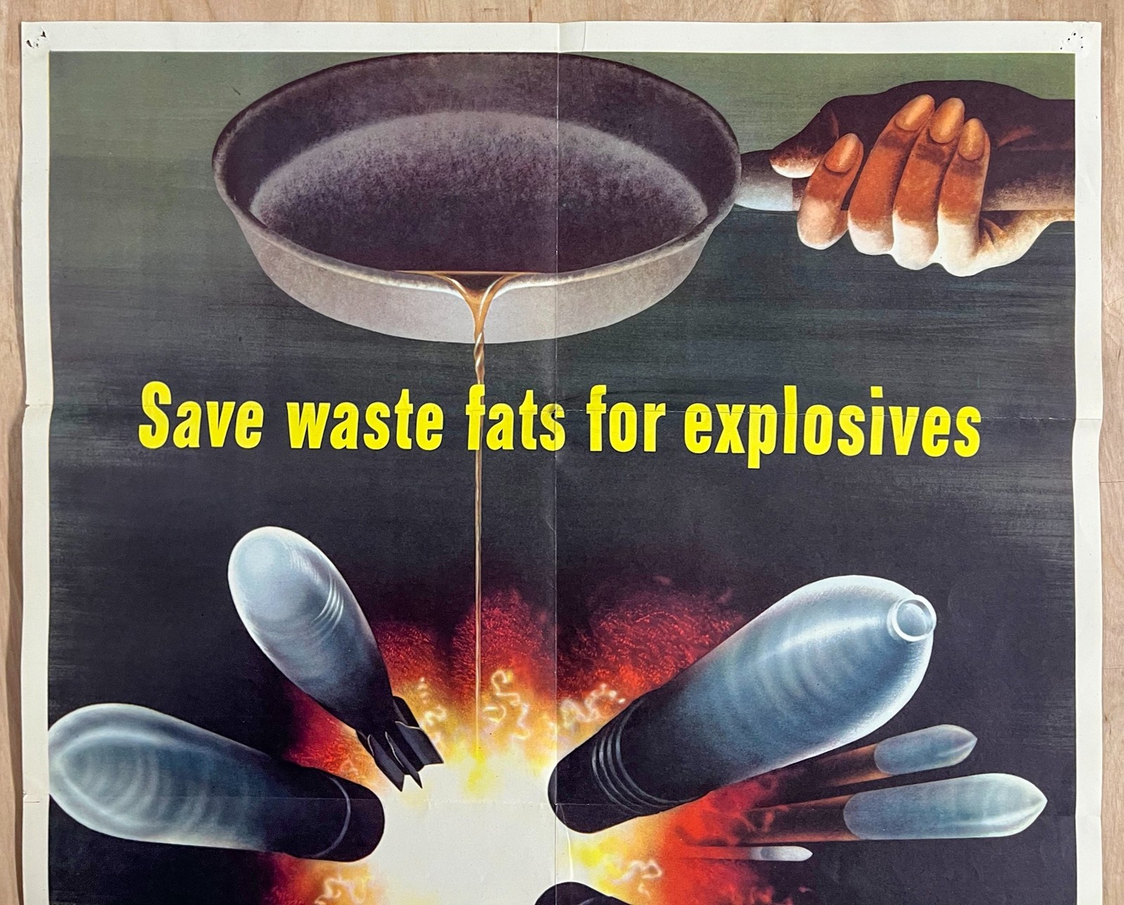 1943 Save Waste Fats For Explosives Take Them To Meat Dealer Henry Koerner WWII