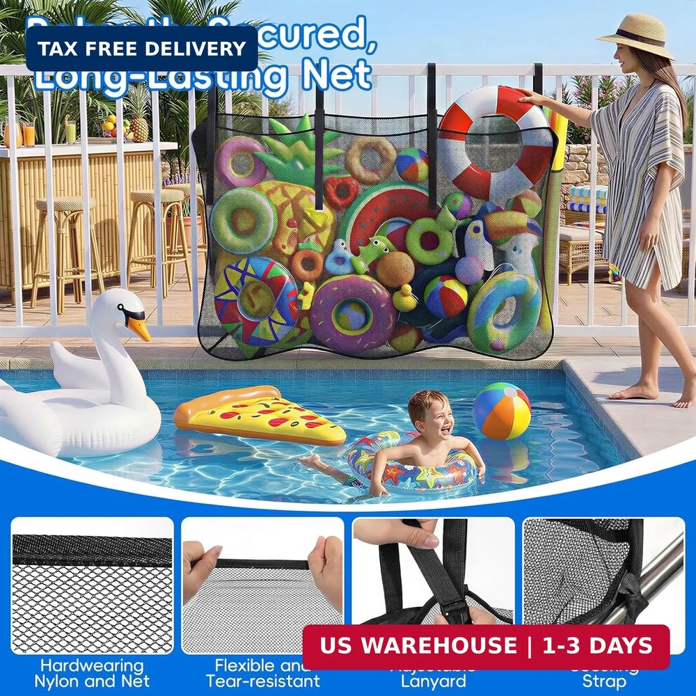 Housolution Pool Float Storage Net, 66.9'' x 15.7'' x 47.2'' Large Pool Storage