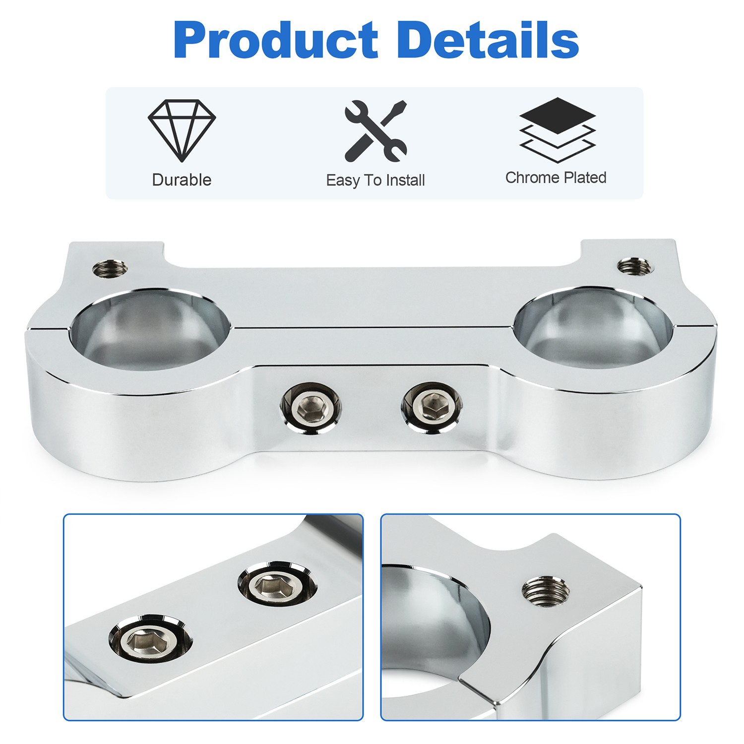 Gauge Riser Relocation Kit For Harley Sportster Dyna 1 1/4" Clamp