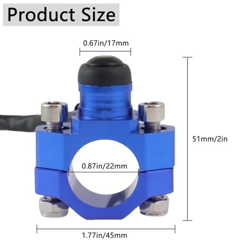 Universal Motorcycle Engine Stop Start Kill Switch Button Blue(Black Button)