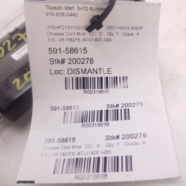 01-02 TOYOTA HIGHLANDER SKID CONTROL, CONTROL MODULE ECM ASSEMBLY