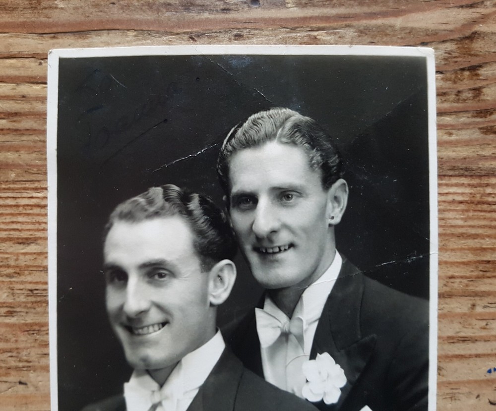 Peter & Sam Sherry Signed Photograph Dated 1947
