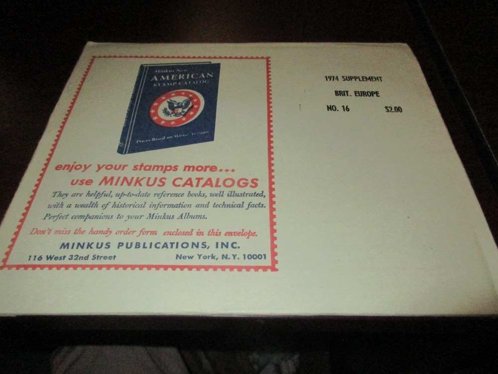 "MINKUS" 1974  SUPPLEMENT  BRITISH EUROPE  #16  W/FREE SHIPPING!!!