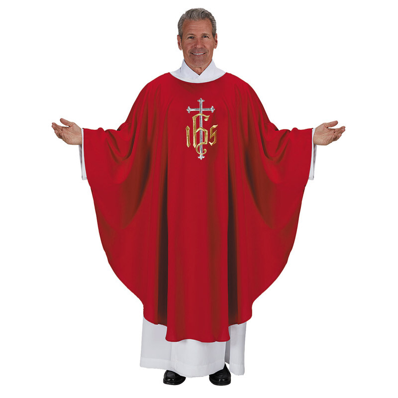 Red IHS Monogram Chasuble