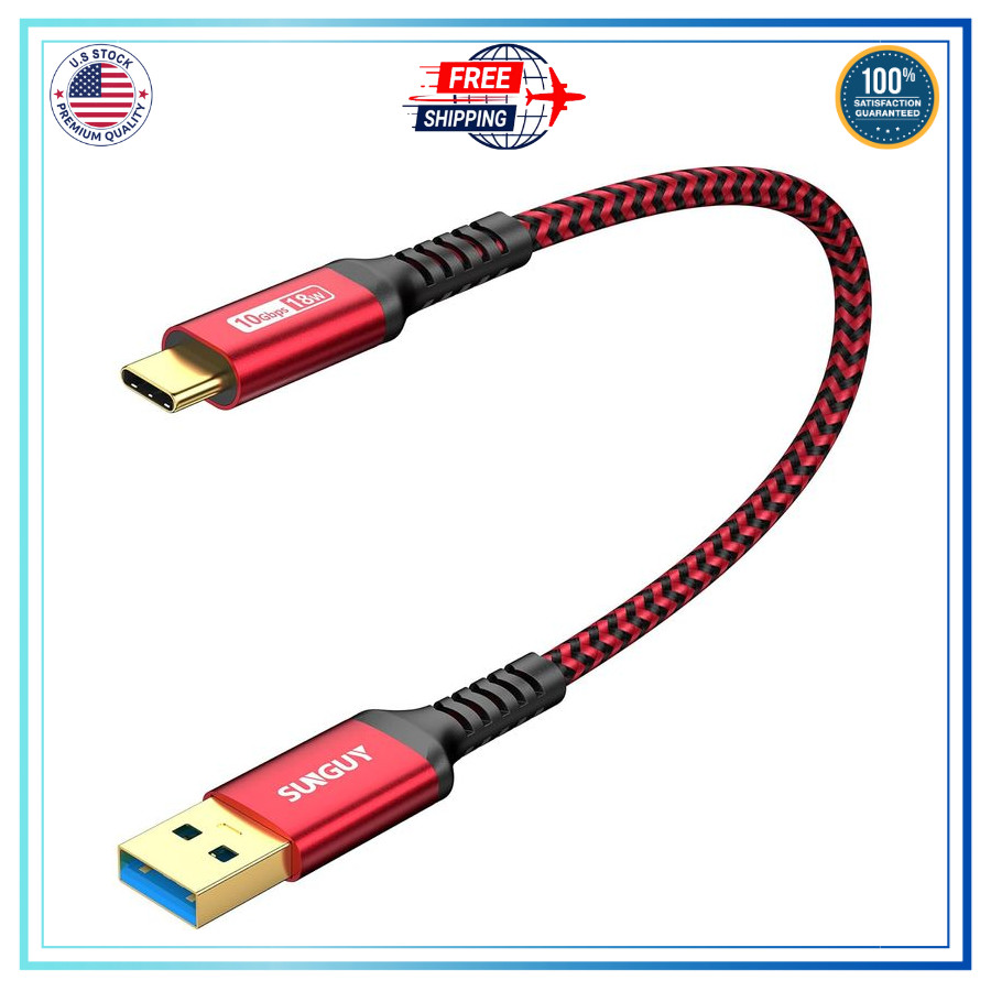 USB C Android Auto Cable 1FT, 3A USB a to C USB 3.1 USB 3.2 Gen2 10Gbps Data