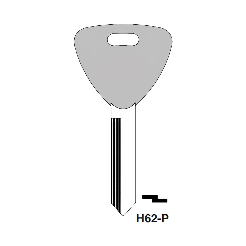 H62F Plastic Head Key Blank Nickel
