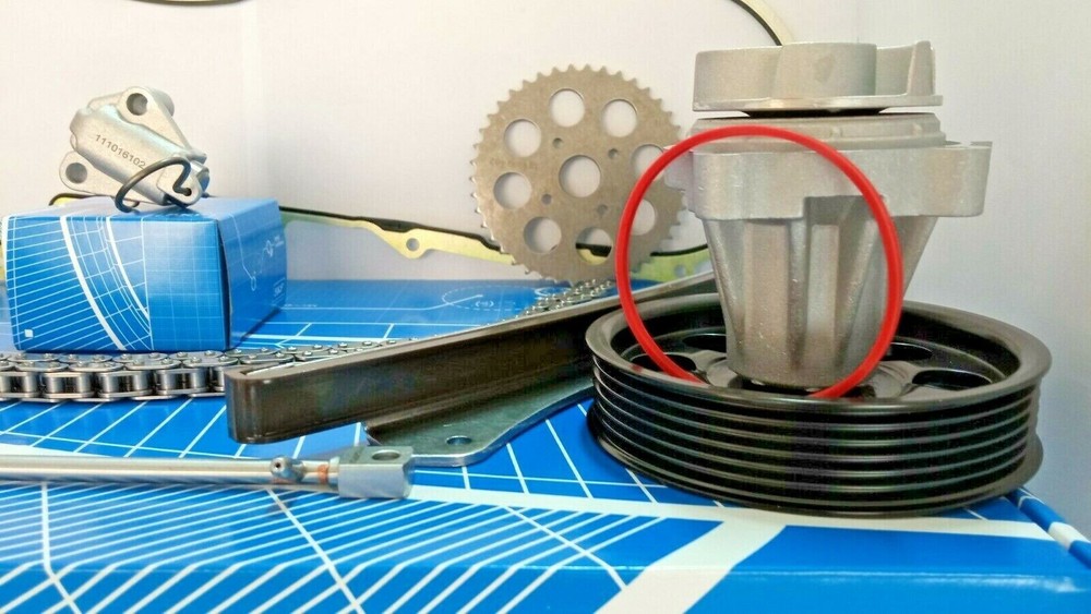 Timing chain + water pump + service belt kit for Fiat 500 1.3 D Multijet