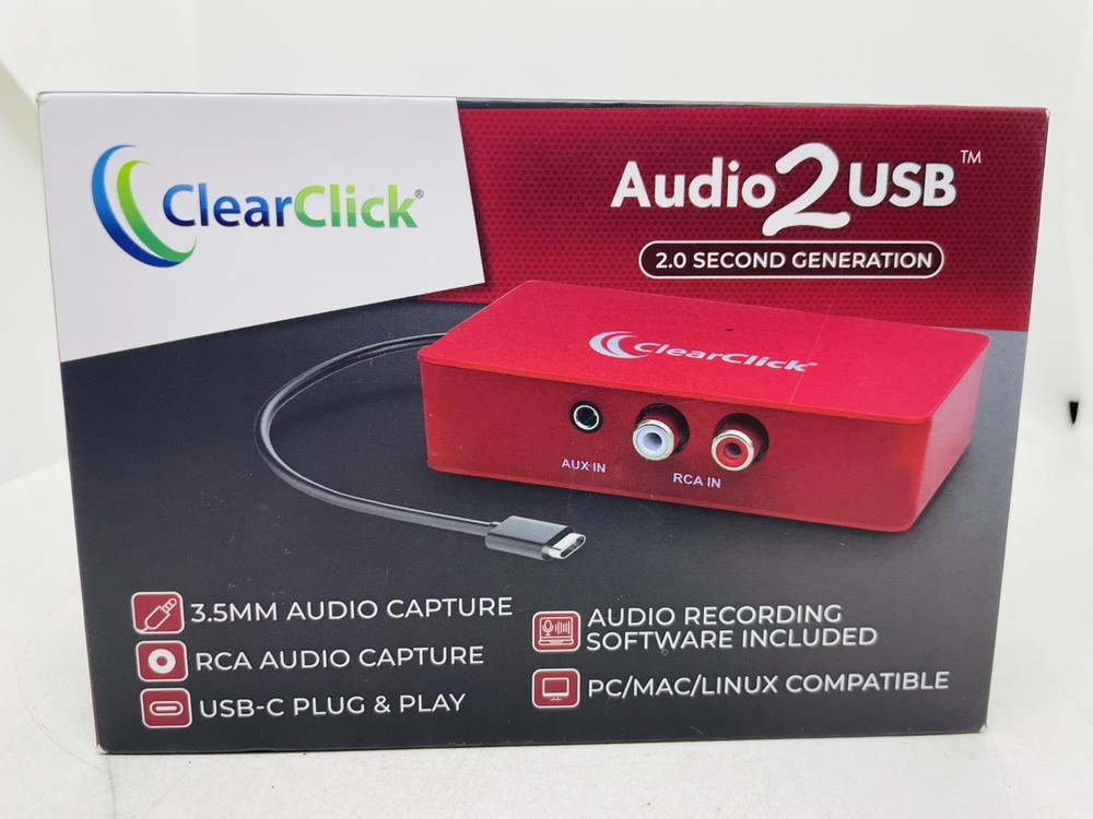 ClearClick Audio to USB 2.0 (Second Generation) Audio Capture Device Card Cable