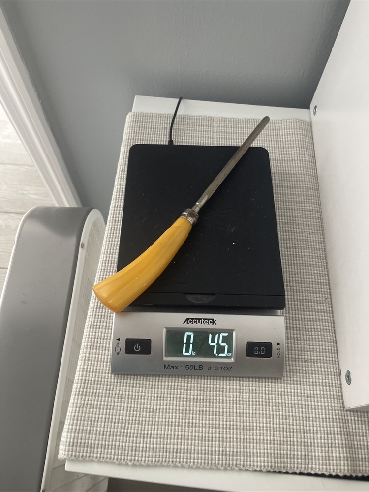 Vintage Butterscotch Bakelite Handle Knife Sharpener 11”