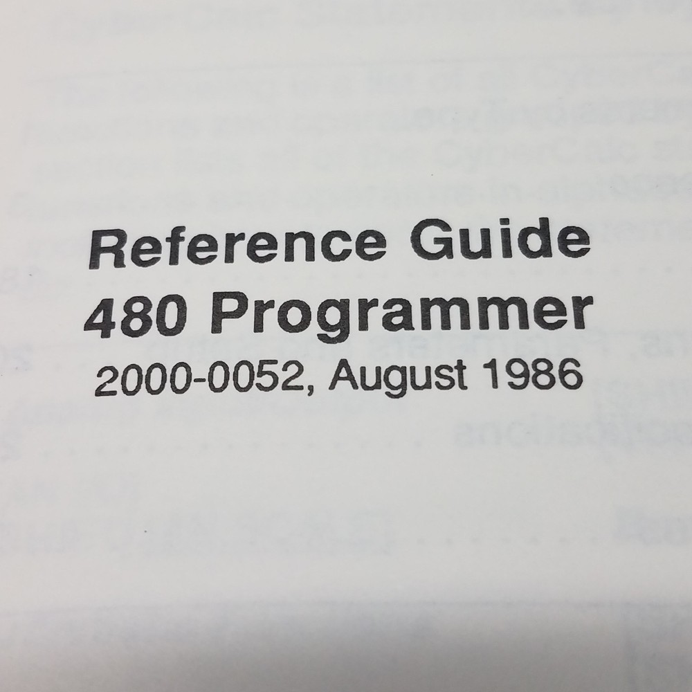 AEG 2000-0052 480 Programmer reference guide, Rev C - USED