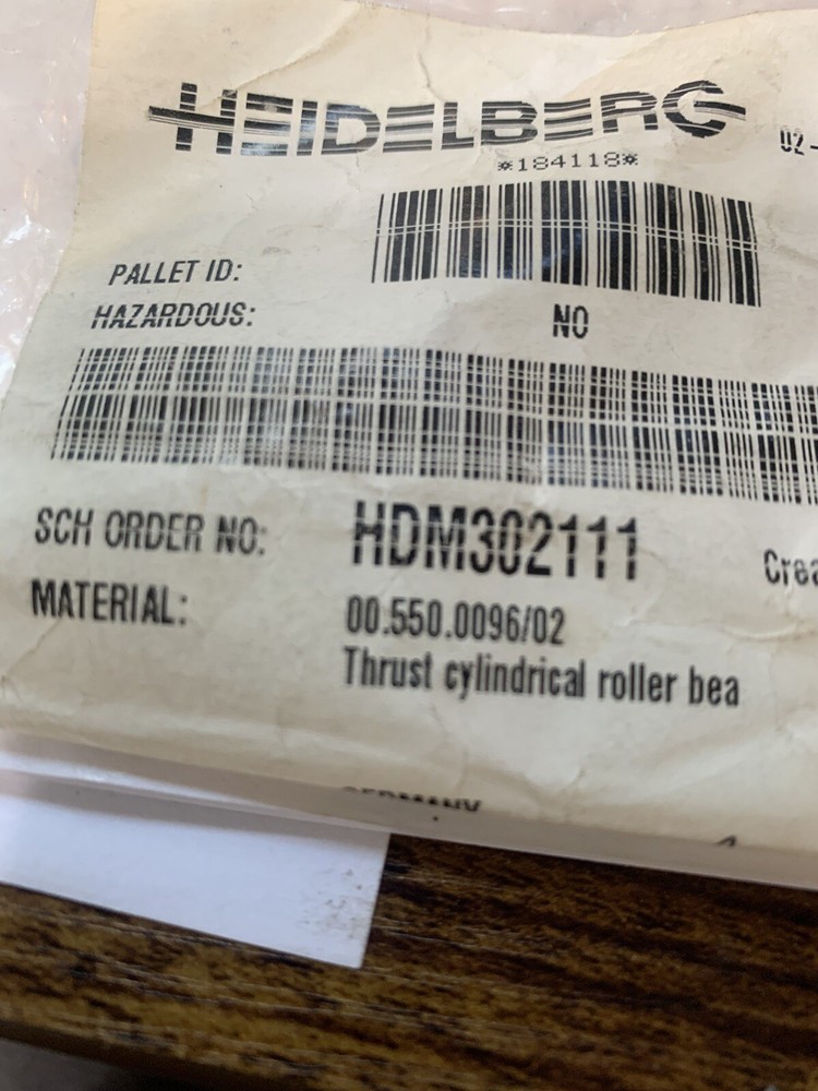 Heidelberg Thrust Cylindrical Roller Bearing