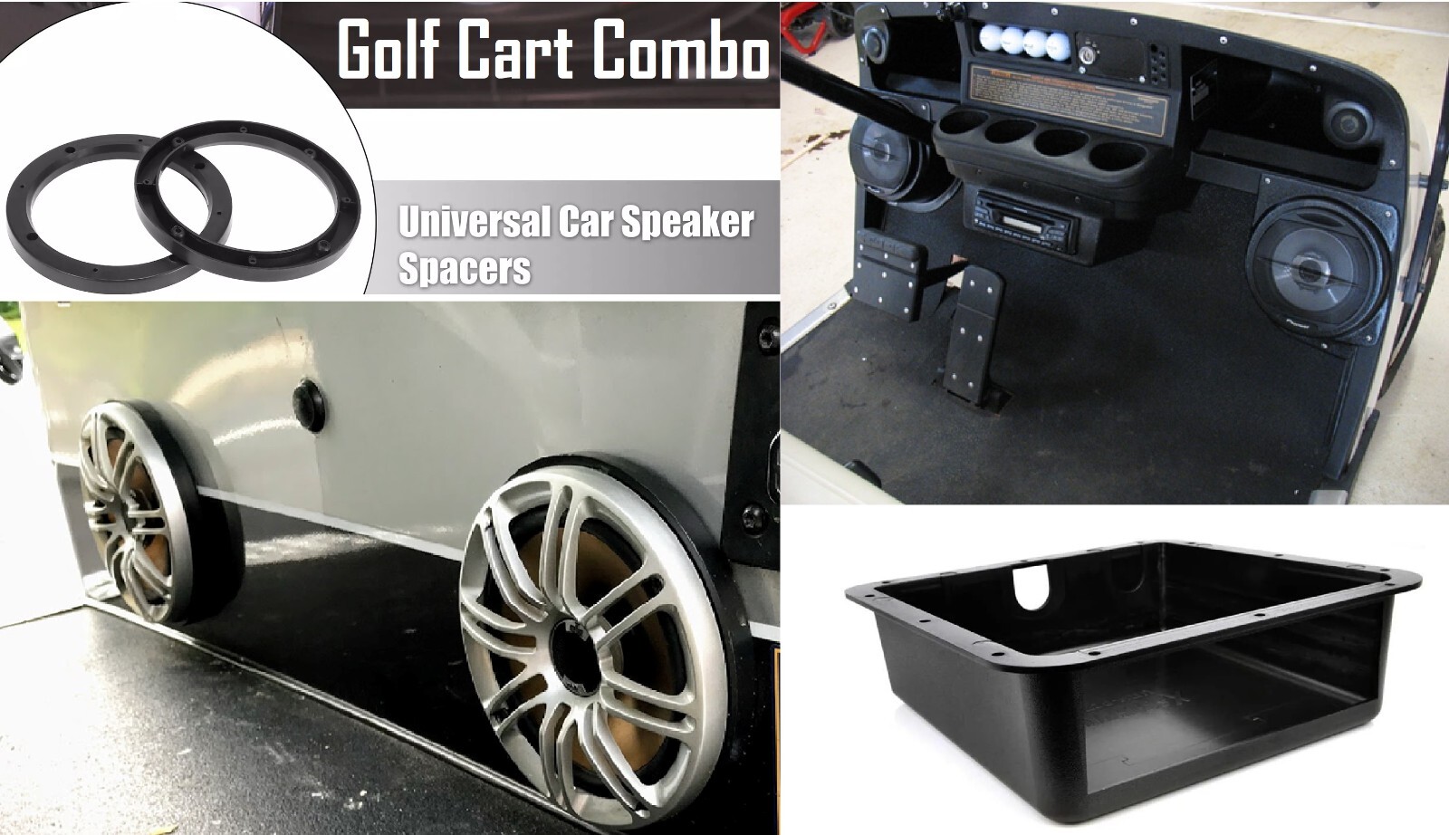 Universal Golf Cart/UTV Stereo System Radio Speaker Installation Combination Kit