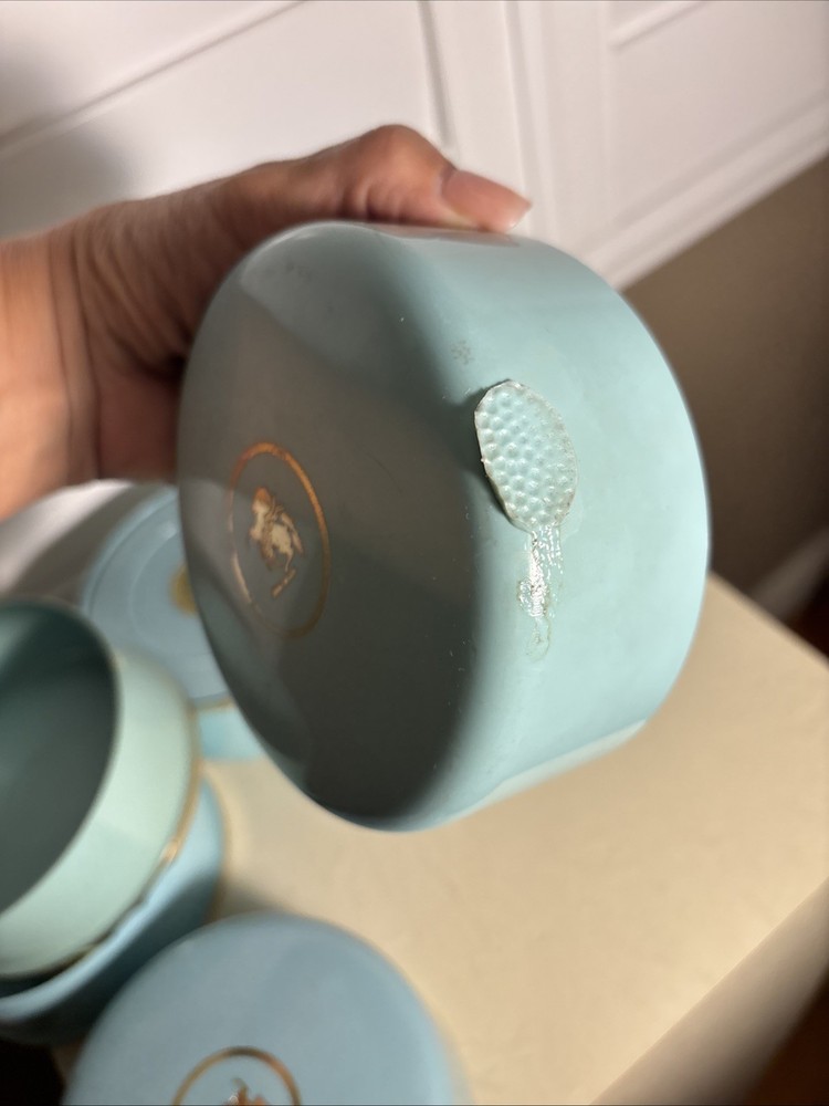 5 Five Elizabeth Arden Blue Grass Dusting Powder Empty Container 1934 Plastic