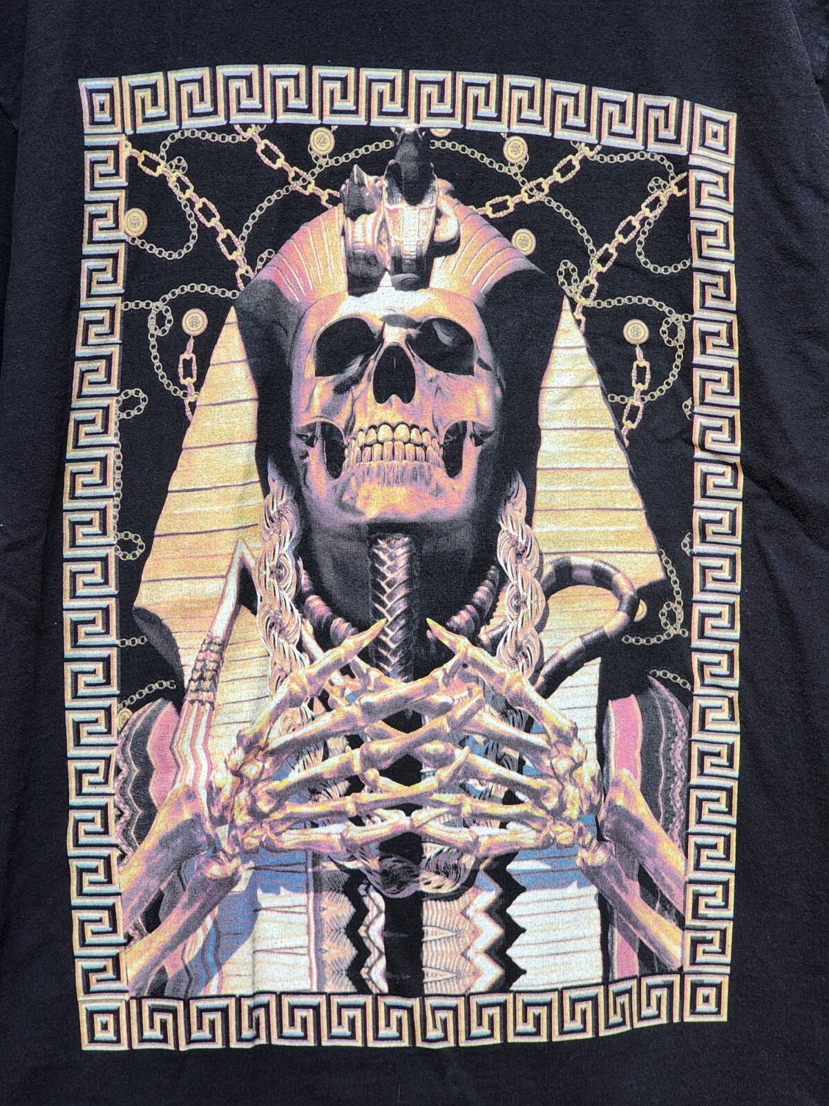 POISON Pharaoh Egyptian Mummy Skull T-Shirt Black Size XL Metal Hair Band 80's