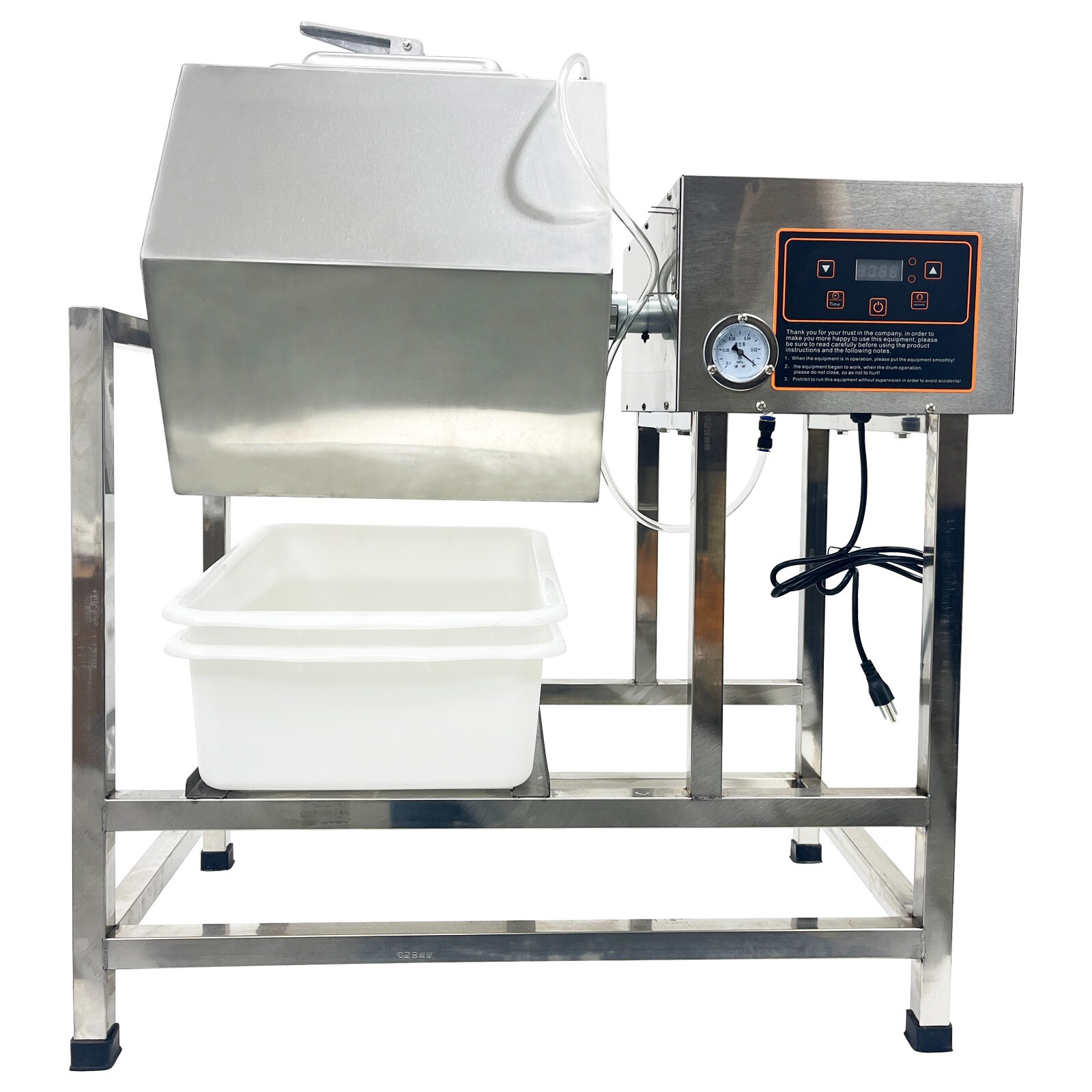 USED -70L Vacuum Tumbler Marinator Meat Vegetable Marinate Machine Tilted Hopper