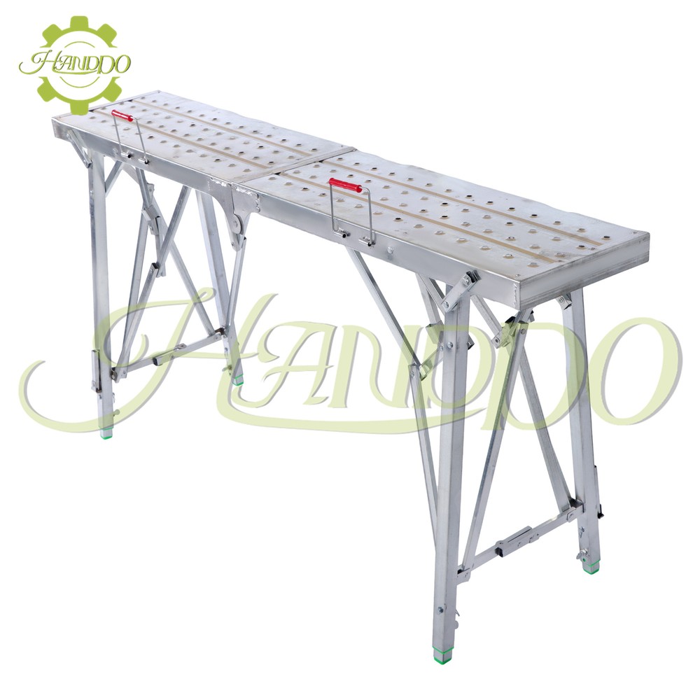 1.6m Scaffolding, Adjustable Height Work Platform Scaffold Tower Ladder Stool